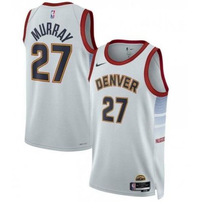 Men Denver Nuggets 27 Jamal Murray Silver 2022 23 City Edition Stitched Jersey