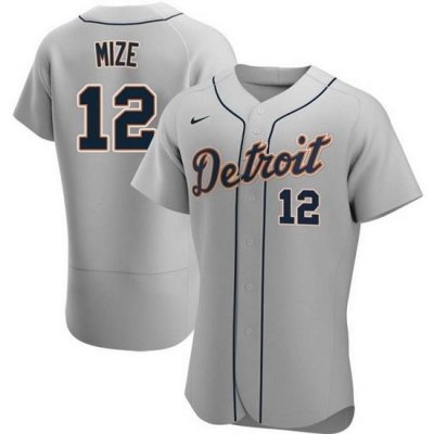 Men Detroit Tigers 12 Casey Mize Grey Flex Base Stitched jersey