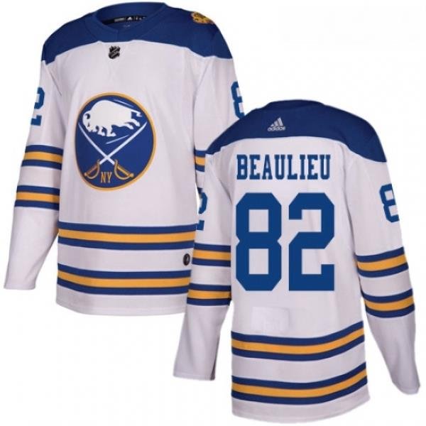 Youth Adidas Buffalo Sabres 82 Nathan Beaulieu Authentic White 2018 Winter Classic NHL Jersey