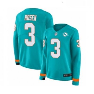 Womens Miami Dolphins 3 Josh Rosen Limited Aqua Therma Long Sleeve Football Jersey