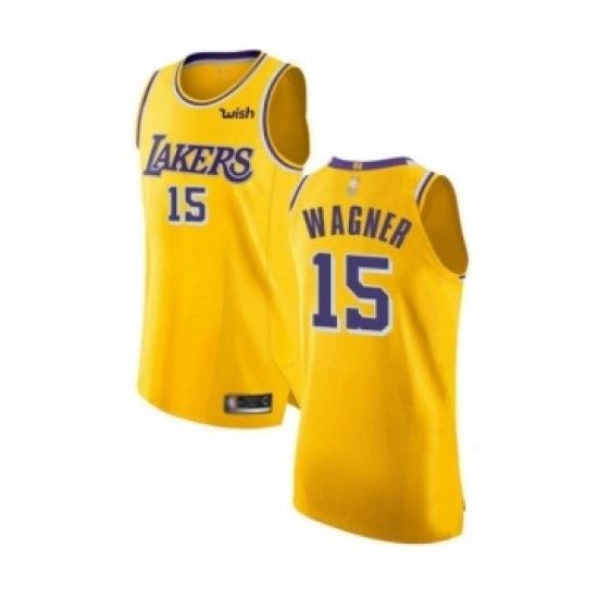 Womens Los Angeles Lakers 15 Moritz Wagner Authentic Gold Basketball Jersey Icon Edition