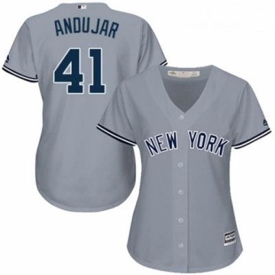 Womens Majestic New York Yankees 41 Miguel Andujar Authentic Grey Road MLB Jersey