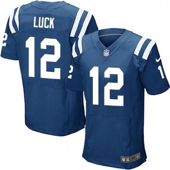 Men Nike Indianapolis Colts 12 AndreW Luck Elite Royal Blue Team Color NFL Jersey