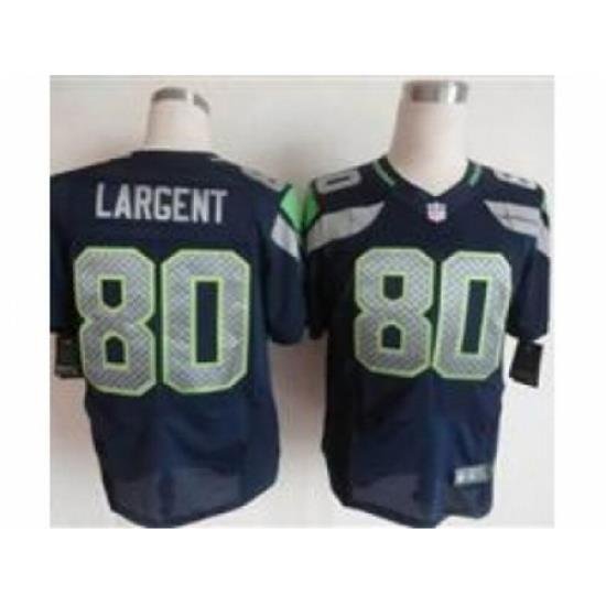 Nike Seattle Seahawks 80 Steve Largent Blue Elite NFL Jersey