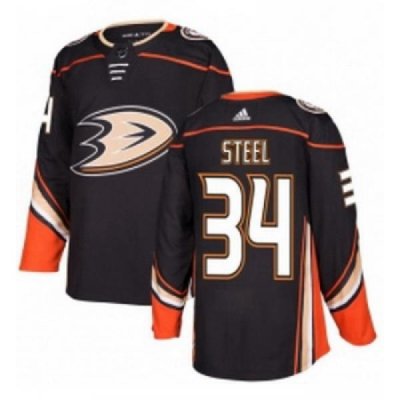 Youth Adidas Anaheim Ducks 34 Sam Steel Authentic Black Home NHL Jersey