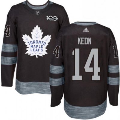 Mens Adidas Toronto Maple Leafs 14 Dave Keon Authentic Black 1917 2017 100th Anniversary NHL Jersey