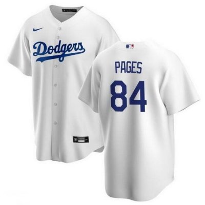 Men Los Angeles Dodgers 84 Andy Pages White Cool Base Stitched Baseball Jersey