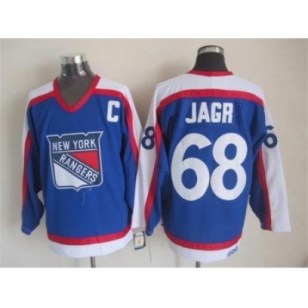 NHL New York Rangers #68 Jaromir Jagr Blue CCM Throwback Jerseys