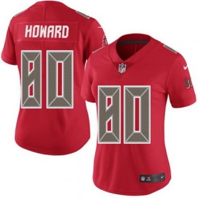 Nike Buccaneers #80 O  J  Howard Red Womens Stitched NFL Limited Rush Jersey