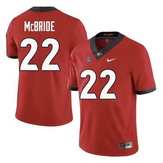 Men Georgia Bulldogs #22 Nate McBride College Football Jerseys Sale-Red