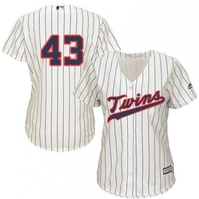 Womens Majestic Minnesota Twins 43 Addison Reed Replica Cream Alternate Cool Base MLB Jersey