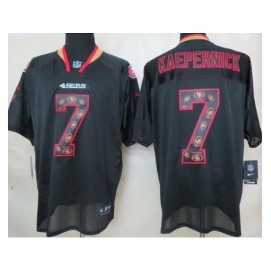 Nike San Francisco 49ers 7 Colin Kaepernick Black Elite Lights Out NFL Jersey