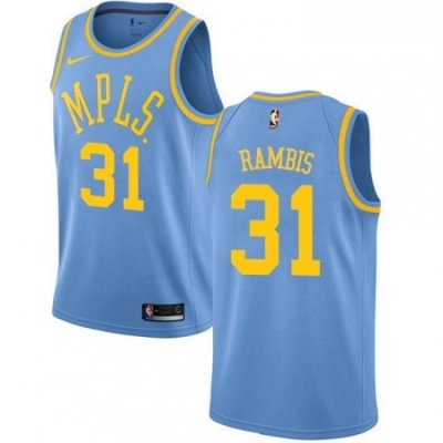 Womens Nike Los Angeles Lakers 31 Kurt Rambis Authentic Blue Hardwood Classics NBA Jersey