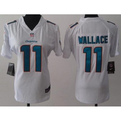 Women Nike Miami Dolphins 11 Mike Wallace White NFL Jerseys 2013 New Style