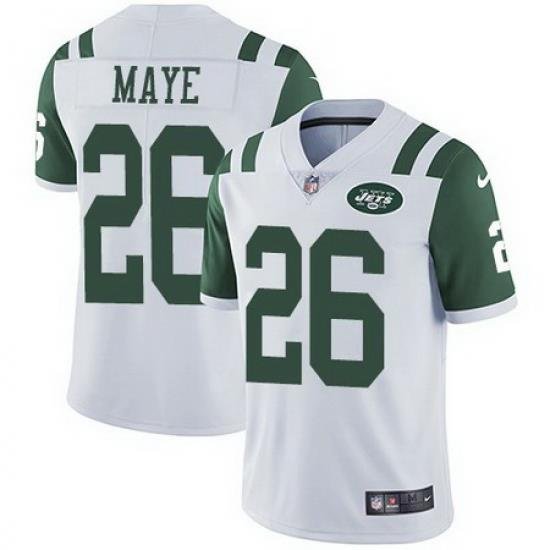 Nike Jets Marcus Maye White Vapor Untouchable Limited Jersey