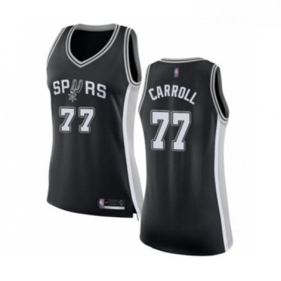 Womens San Antonio Spurs 77 DeMarre Carroll Swingman Black Basketball Jersey Icon Edition