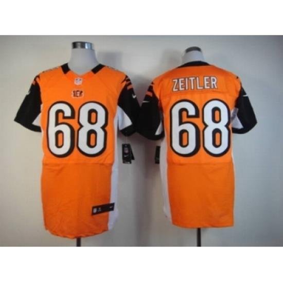 Nike Cincinnati Bengals 68 Kevin Zeitler orange Elite NFL Jersey