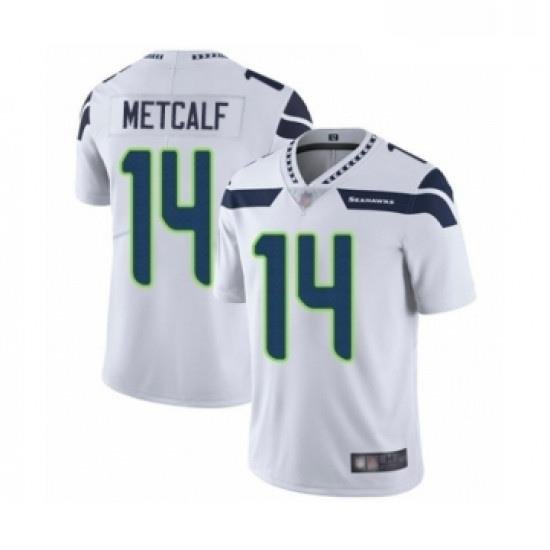 Mens Seattle Seahawks 14 DK Metcalf White Vapor Untouchable Limited Player Football Jersey