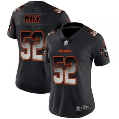 Women Bears 52 Khalil Mack Black Stitched Football Vapor Untouchable Limited Smoke Fashion Jersey