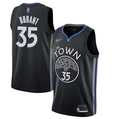 Warriors  35 Kevin Durant Black Basketball Swingman City Edition 2019 20 Jersey