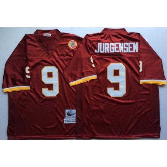 Mitchell And Ness Redskins #9 sonny jurgensen Red Throwback Stitched NFL Jersey