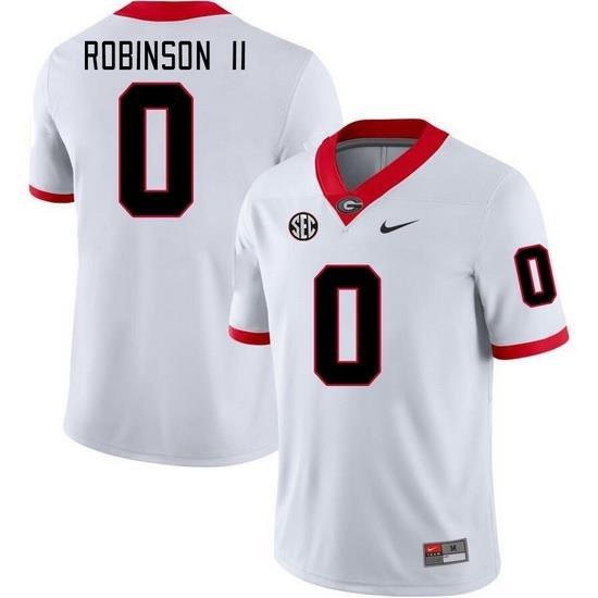 Men #0 Roderick Robinson II Georgia Bulldogs College Football Jerseys Stitched-White