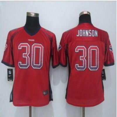 Women New Texans #30 Kevin Johnson Red Alternate Stitched NFL Elite jersey