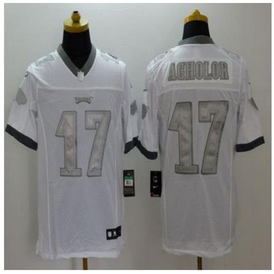 New Philadelphia Eagles #17 Nelson Agholor White Men's Stitched NFL Limited Platinum Jersey