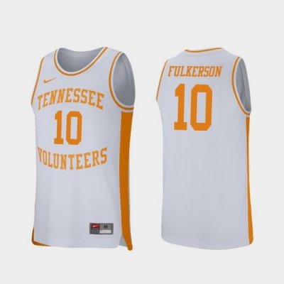 Men Tennessee Volunteers John Fulkerson White Retro Performance College Basketball Jersey