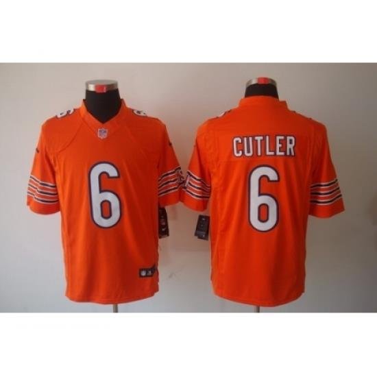 Nike Chicago Bears 6 Jay Cutler Orange Limited NFL Jersey