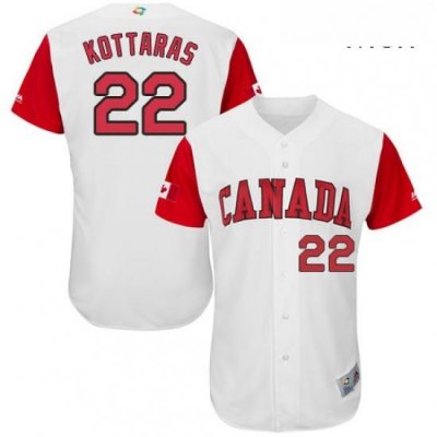 Mens Canada Baseball Majestic 22 George Kottaras White 2017 World Baseball Classic Authentic Team Jersey