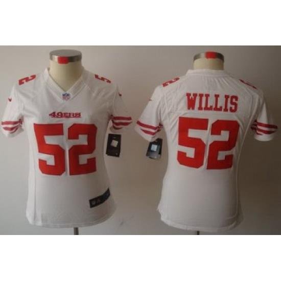 Women Nike San Francisco 49ers 52 Patrick Willis White Game LIMITED NFL Jerseys