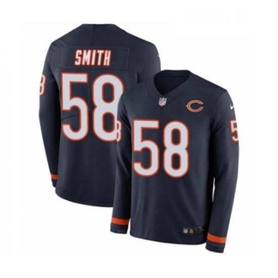 Youth Nike Chicago Bears 58 Roquan Smith Limited Navy Blue Therma Long Sleeve NFL Jersey