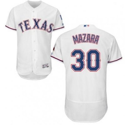 Mens Majestic Texas Rangers 30 Nomar Mazara White Home Flex Base Authentic Collection MLB Jersey