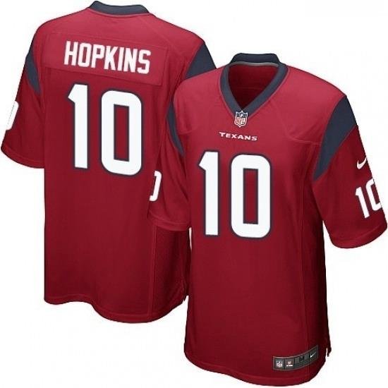 Men Nike Houston Texans 10 DeAndre Hopkins Game Red Alternate NFL Jersey