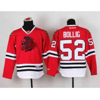 youth nhl jerseys chicago blackhawks #52 bollig red[the skeleton head]