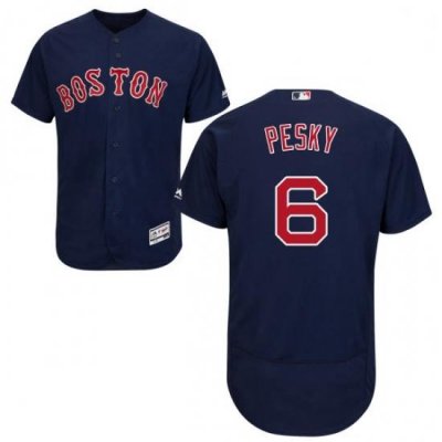 Mens Majestic Boston Red Sox 6 Johnny Pesky Navy Blue Alternate Flex Base Authentic Collection MLB Jersey