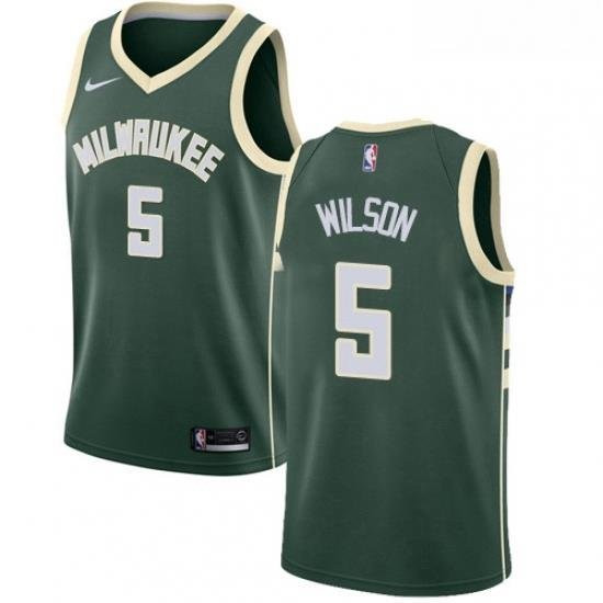 Youth Nike Milwaukee Bucks 5 D J Wilson Swingman Green Road NBA Jersey Icon Edition