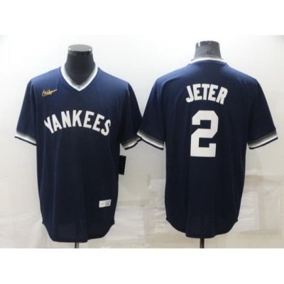 Men NeW York Yankees 2 Derek Jeter Navy Stitched Baseball jersey