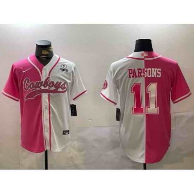 Men Dallas Cowboys 11 Micah Parsons 2024 Arctic white red Stitched Baseball Jersey 5