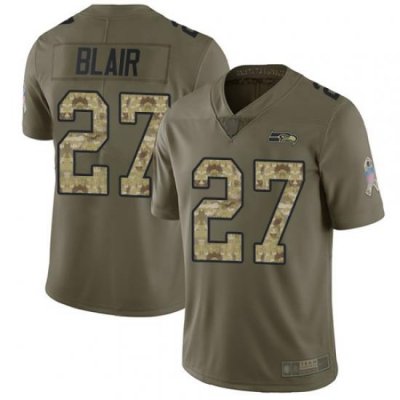 Seahawks 27 Marquise Blair Olive Camo Men Stitched Football Limited 2017 Salute To Service Jersey