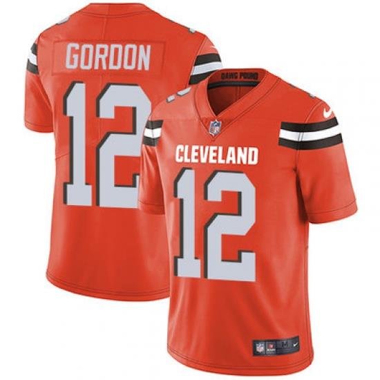 Nike Browns #12 Josh Gordon Orange Alternate Mens Stitched NFL Vapor Untouchable Limited Jersey