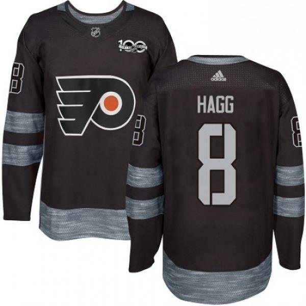 Mens Adidas Philadelphia Flyers 8 Robert Hagg Authentic Black 1917 2017 100th Anniversary NHL Jersey