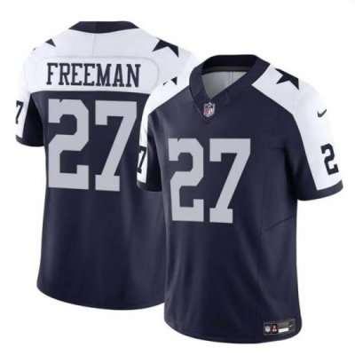 Youth Dallas Cowboys 27 Royce Freeman Navy White 2023 F U S E Thanksgiving Vapor Untouchable Limited Stitched Football Jersey