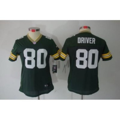 Women Green Bay Packers 80# Donald Driver Green Color[NIKE LIMITED Jersey]