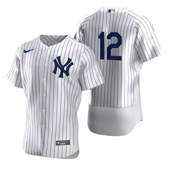 Men NeW York Yankees 12 Isiah Kiner Falefa White Flex Base Stitched jersey