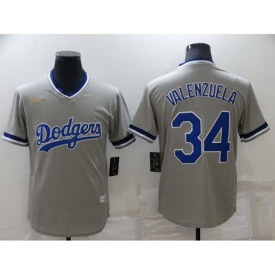 Men Los Angeles Dodgers 34 Toro Valenzuela Grey Stitched Baseball jersey