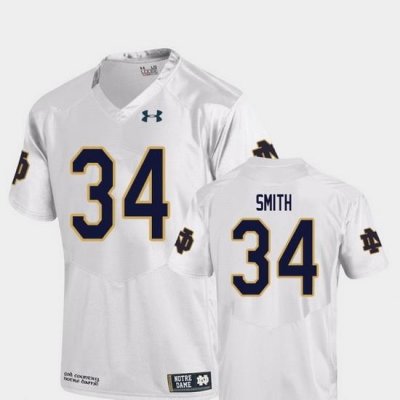 Men Notre Dame Fighting Irish Jahmir Smith 34 White College Football Replica Jersey