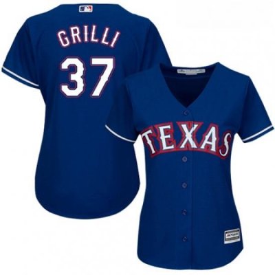 Womens Majestic Texas Rangers 37 Jason Grilli Authentic Royal Blue Alternate 2 Cool Base MLB Jersey