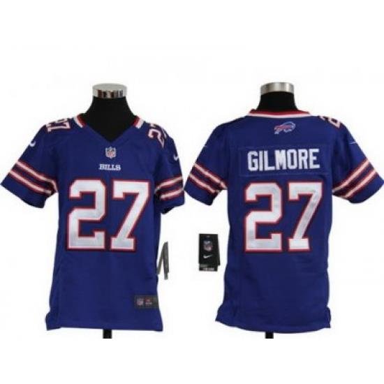 Youth Nike Buffalo Bills 27 Gilmore Game Blue Jerseys